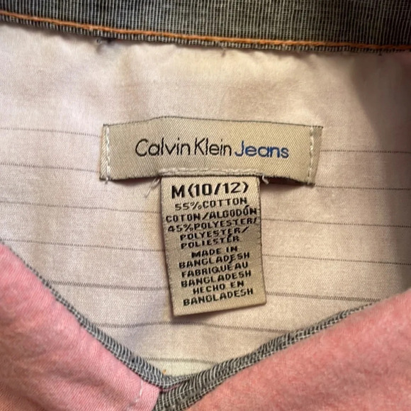 Calvin Klein kids button down dress shirt  size MED 10/12 - Picture 2 of 4